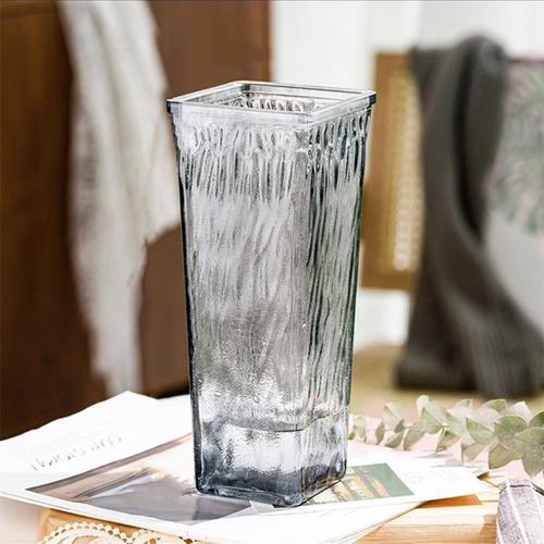 厂家销售现代时尚简约冰川方形玻璃花瓶插花花器水培家居装饰摆件
